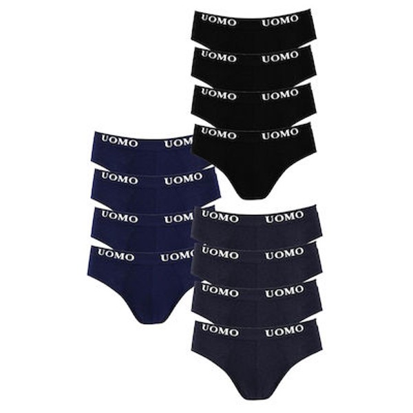 UOMO ΣΛΙΠ 12PACK ΜΑΥΡΟ ΜΠΛΕ ΓΚΡΙ MULTIPACK